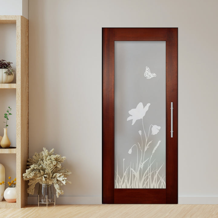Self Closing Pivot Wooden Glass Door Pwgd - 0403