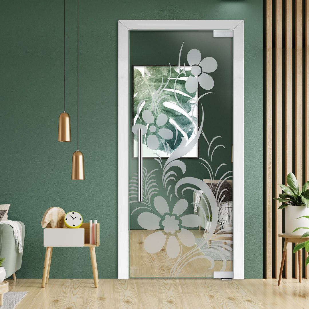 Frameless Glass Pivot Door with Self Closing Hinges FGP1 - 1950 - DoorDiscounter