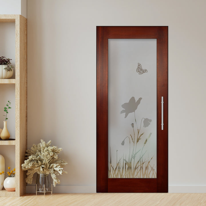 Self Closing Pivot Wooden Glass Door Pwgd - 0403