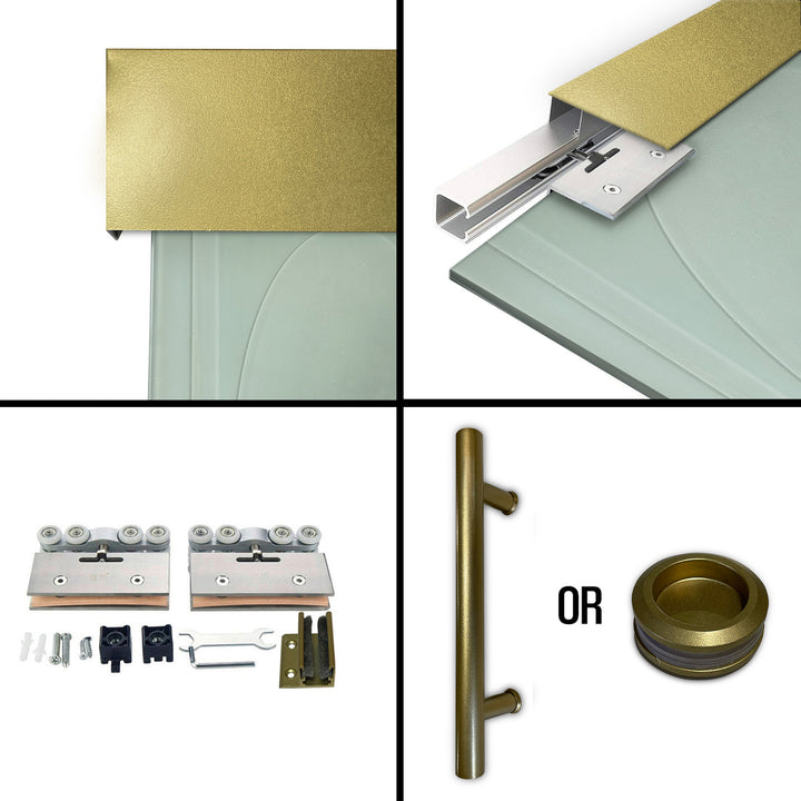 Double Sliding Glass Barn Door A100 SGB2 - 3740 - DoorDiscounter