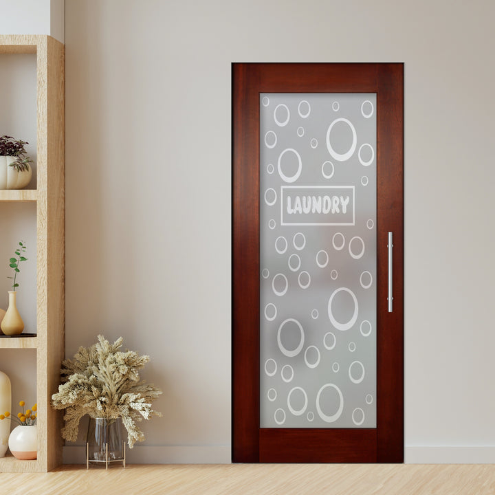 Self Closing Pivot Wooden Glass Door with Laundry Design Pwgd - 0431