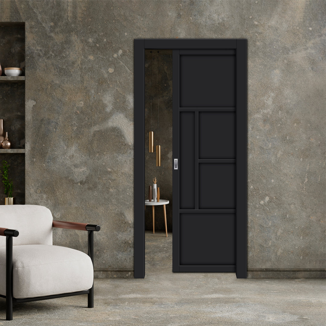 Flush Pocket Door With CNC Engraved Design FPED - 1879