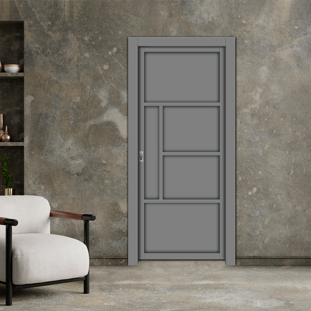 Flush Pocket Door With CNC Engraved Design FPED - 1879