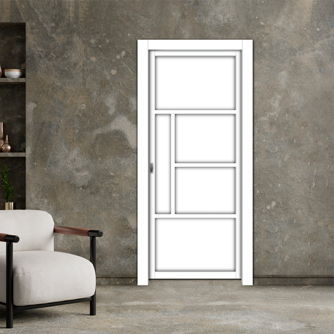 Flush Pocket Door With CNC Engraved Design FPED - 1879