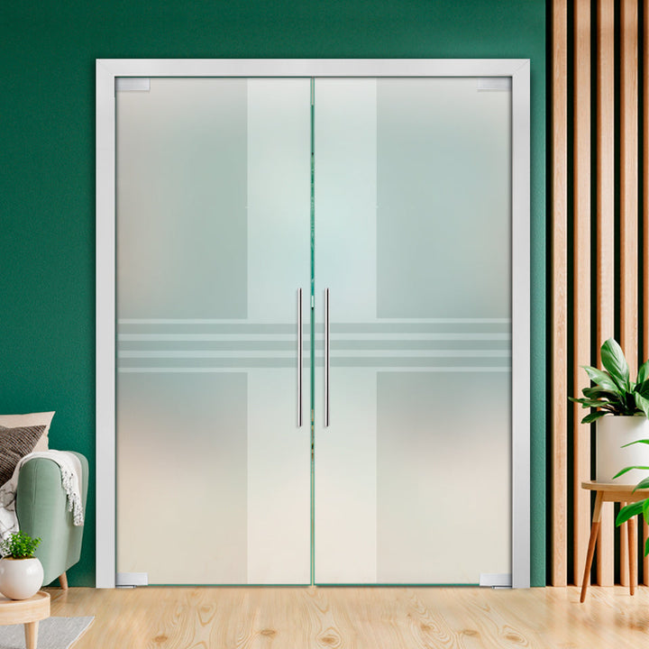 Frameless Double Pivot Glass Door with Self Closing Pivot Hinges FDPG - 2283 - DoorDiscounter