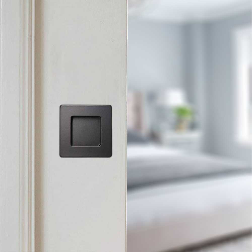 Pull Flush Door Handle Modern Black Steel Drawer Door Pulls KNJB - 3134 - DoorDiscounter