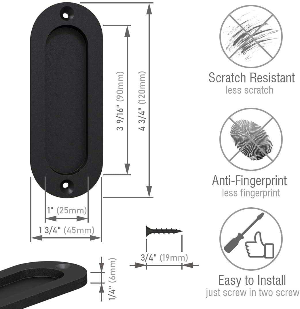 Oval Sliding Door Handles KNNB - 3138 - DoorDiscounter