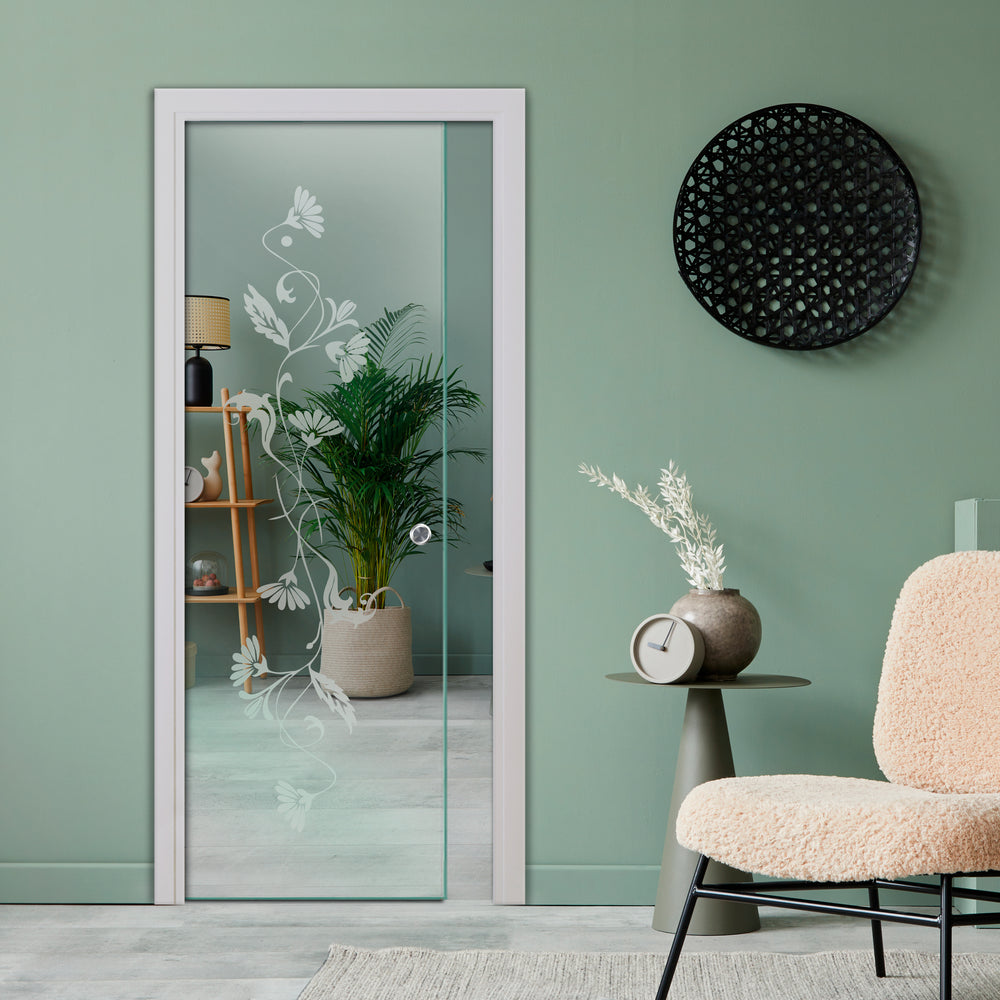 SLIDING POCKET GLASS DOOR WITH TRACK SYSTEM SPTS - 2555 - DoorDiscounter