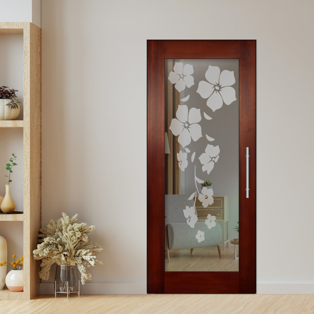 Self Closing Pivot Wooden Glass Door Pwgd - 0409