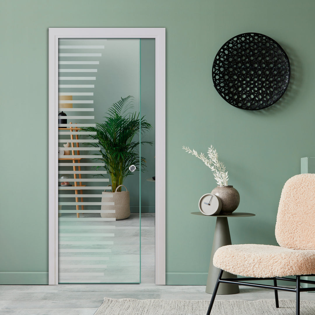 SLIDING POCKET GLASS DOOR WITH TRACK SYSTEM SPTS - 2538 - DoorDiscounter