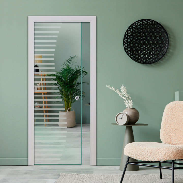 SLIDING POCKET GLASS DOOR WITH TRACK SYSTEM SPTS - 2538 - DoorDiscounter
