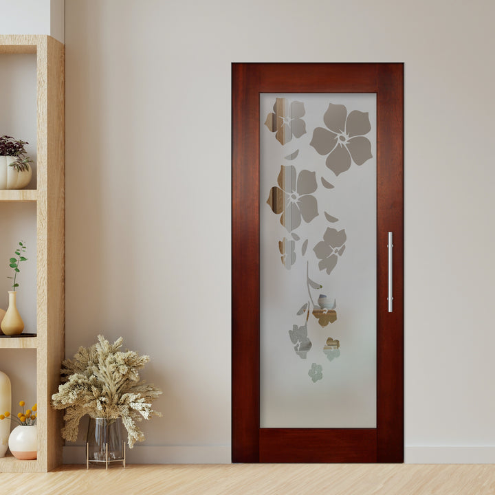 Self Closing Pivot Wooden Glass Door Pwgd - 0409