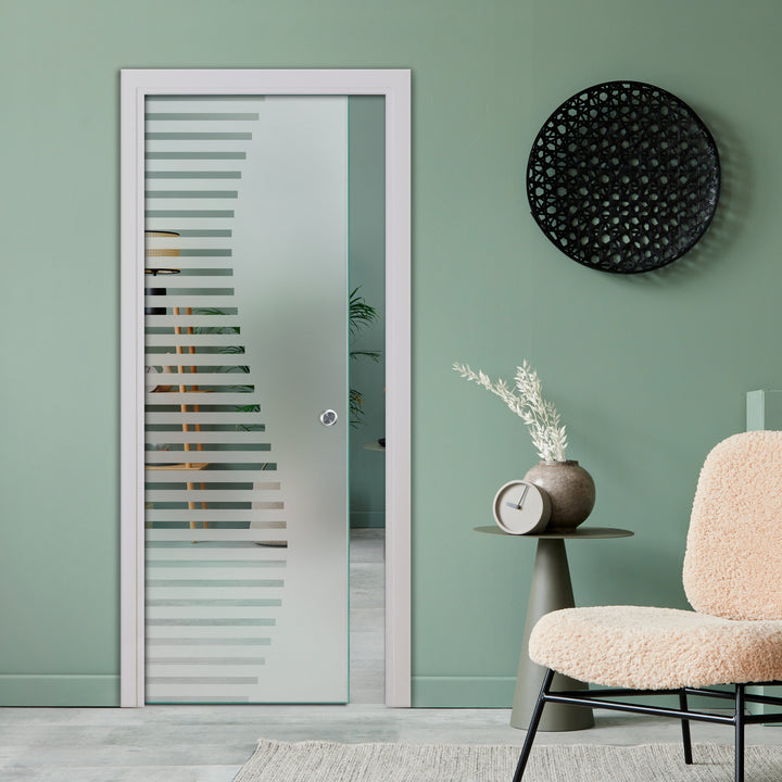 SLIDING POCKET GLASS DOOR WITH TRACK SYSTEM SPTS - 2538 - DoorDiscounter