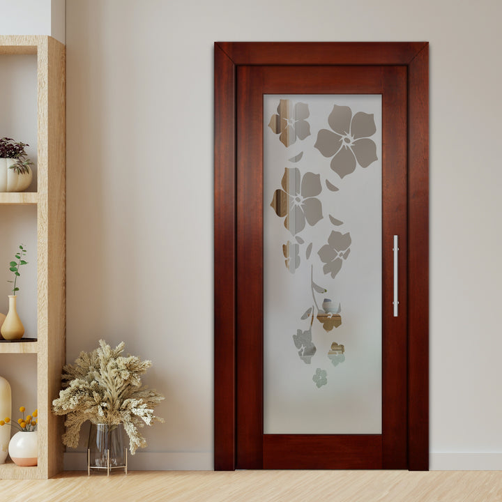 Self Closing Pivot Wooden Glass Door Pwgd - 0409