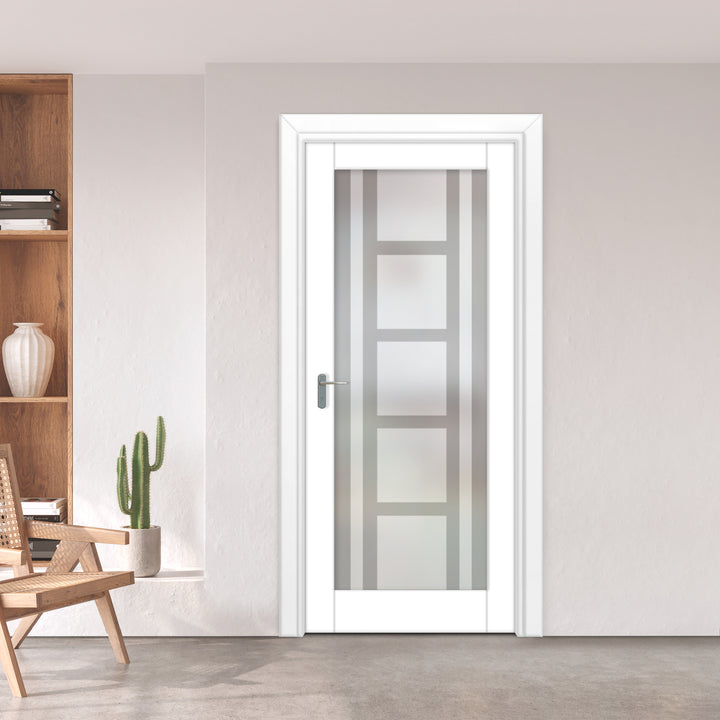 INTERIOR DOOR WITH FROSTED GLASS PANEL IDGP - 2668 - DoorDiscounter