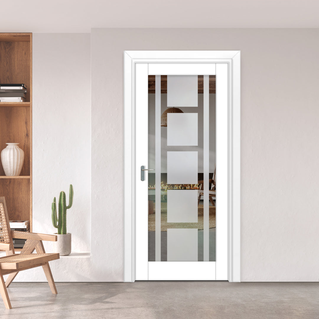 INTERIOR DOOR WITH FROSTED GLASS PANEL IDGP - 2668 - DoorDiscounter