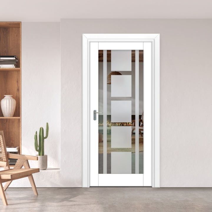 INTERIOR DOOR WITH FROSTED GLASS PANEL IDGP - 2668 - DoorDiscounter