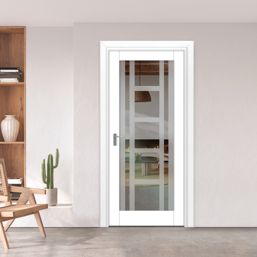INTERIOR DOOR WITH FROSTED GLASS PANEL IDGP - 2668 - DoorDiscounter