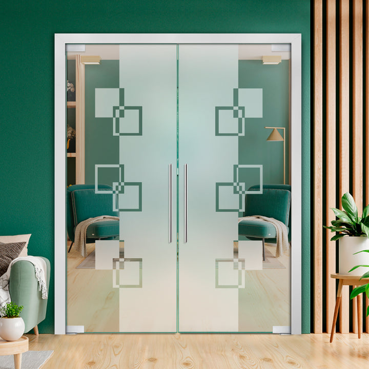 Frameless Double Pivot Glass Door with Self Closing Pivot Hinges FDPG - 2263 - DoorDiscounter