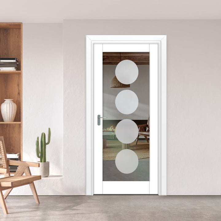 INTERIOR DOOR WITH FROSTED GLASS PANEL IDGP - 2666 - DoorDiscounter