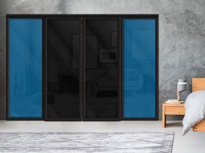 Sliding Bypass Closet Door with Glass & Mirror Panel Inserts MBS4 -0556 - DoorDiscounter