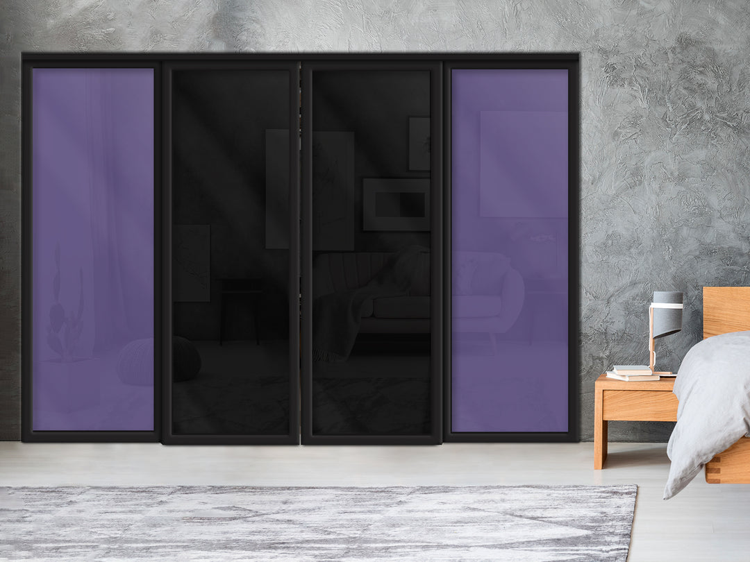 Sliding Bypass Closet Door with Glass & Mirror Panel Inserts MBS4 - 0551 - DoorDiscounter