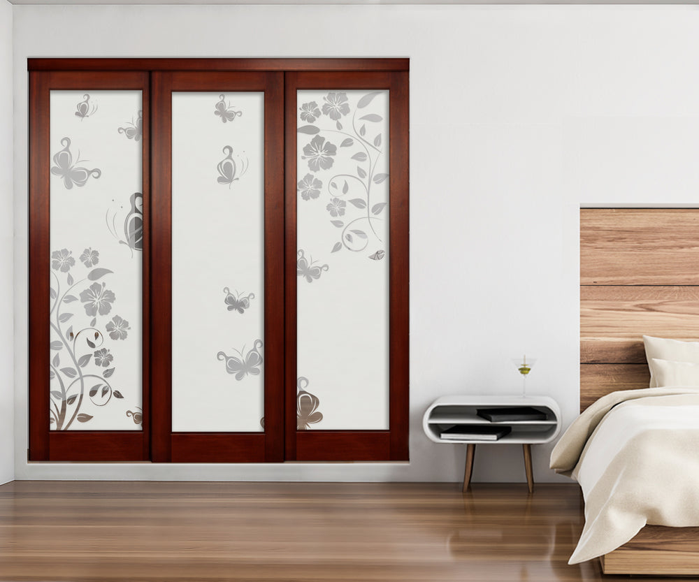3 Leaf Mirror Effect Bypass Closet Door MEC3 - 0188 - DoorDiscounter