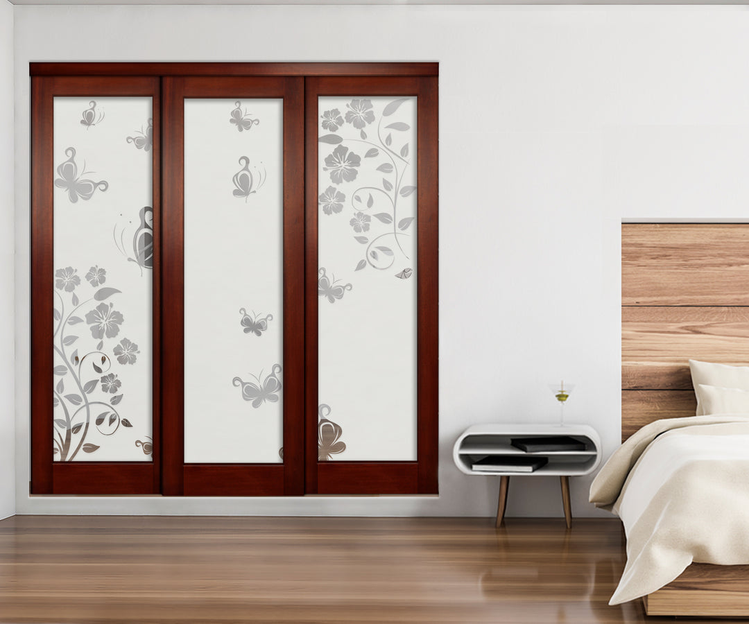 3 Leaf Mirror Effect Bypass Closet Door MEC3 - 0188 - DoorDiscounter