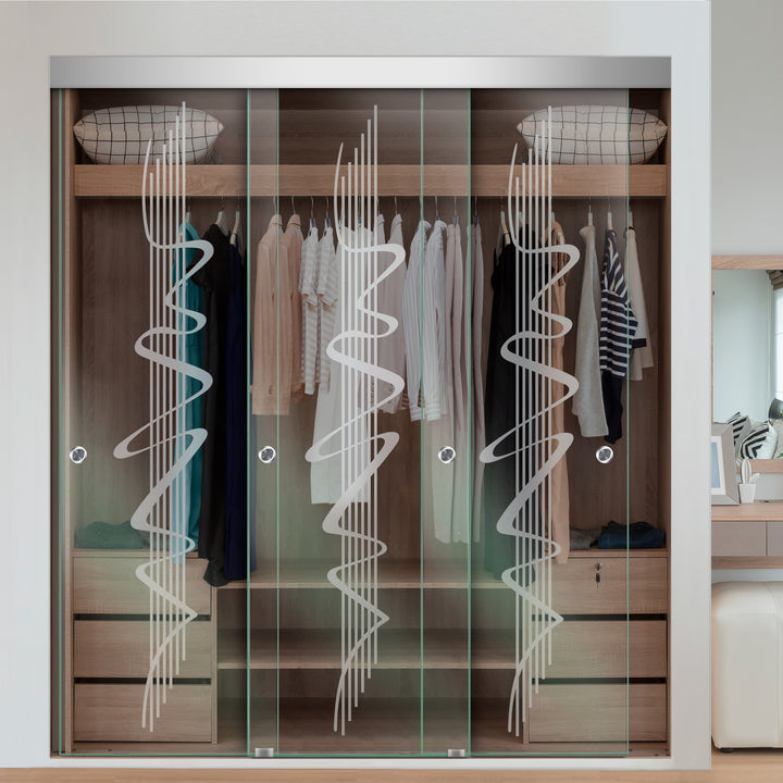 3 PANEL FRAMELESS CLOSET GLASS SLIDING BYPASS DOOR FSG3 - 3093 - DoorDiscounter