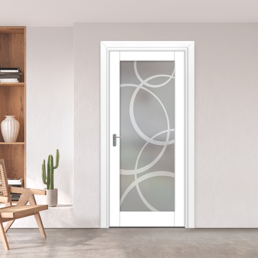 INTERIOR DOOR WITH FROSTED GLASS PANEL IDGP -0241 - DoorDiscounter