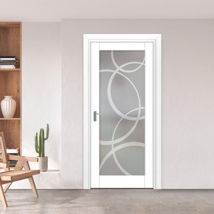 INTERIOR DOOR WITH FROSTED GLASS PANEL IDGP -0241 - DoorDiscounter
