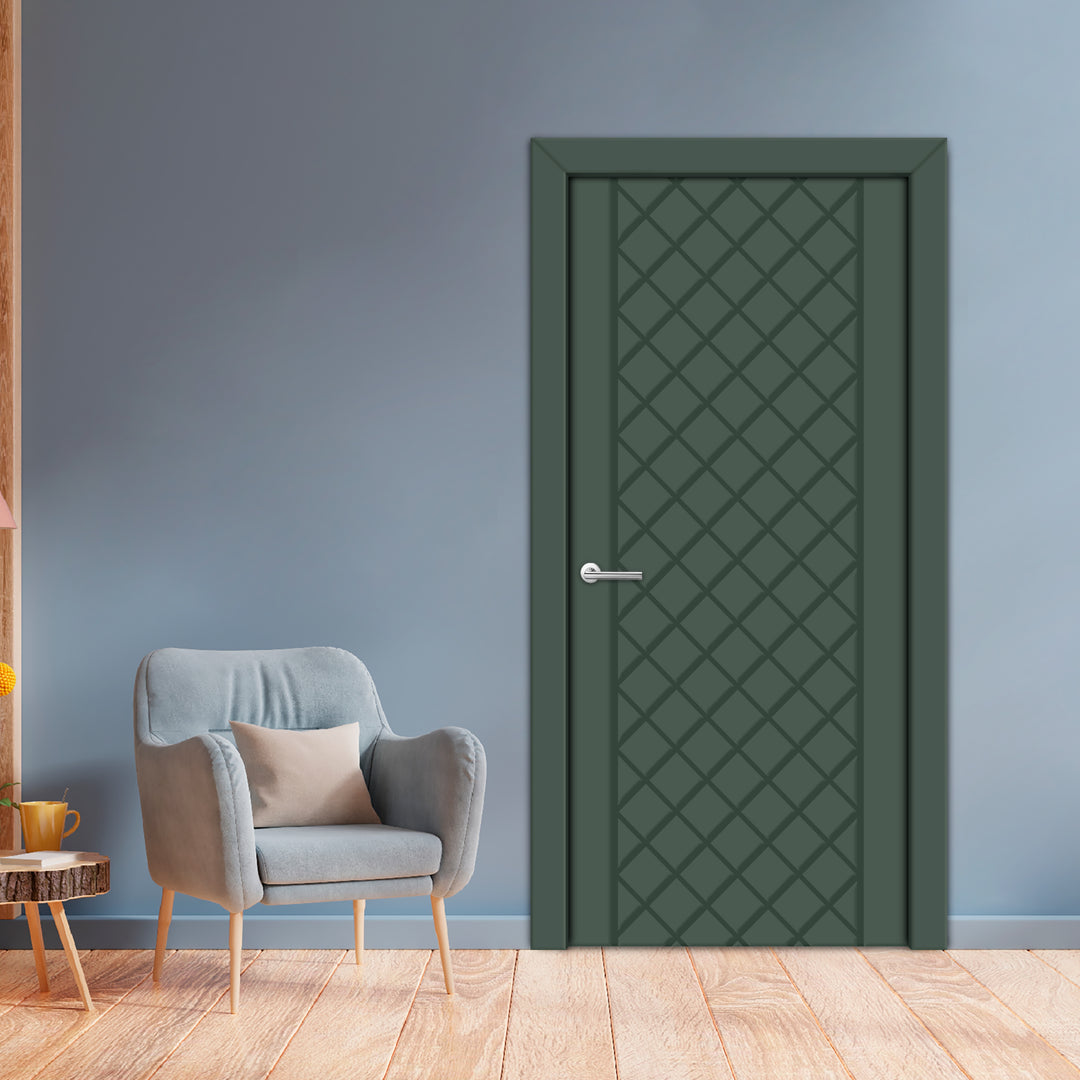 Interior Hinged Flush Door With Engraved Design Ihfc - 3914