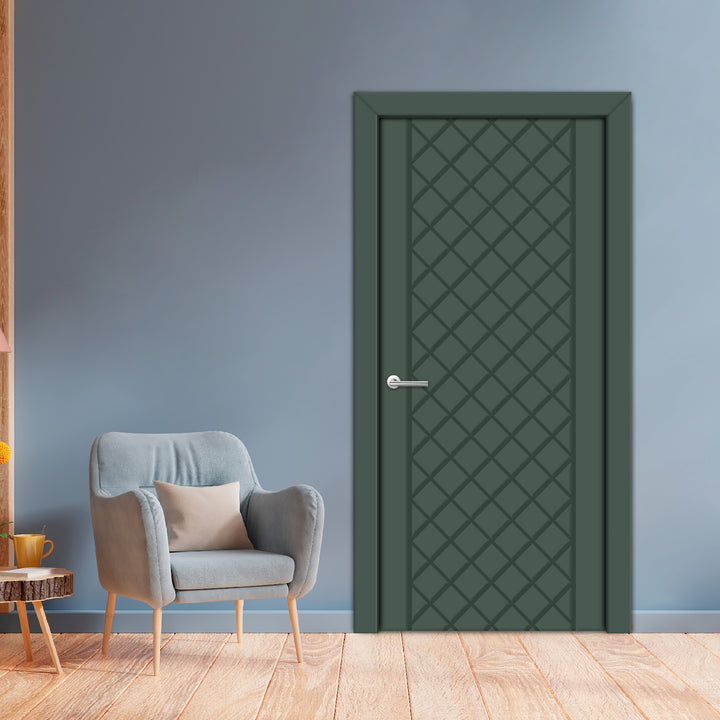 Interior Hinged Flush Door With Engraved Design Ihfc - 3914