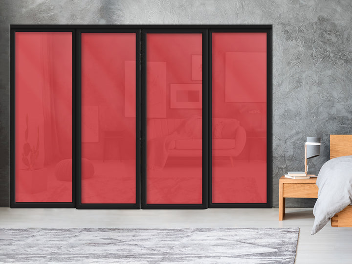 Sliding Bypass Closet Door with Glass & Mirror Panel Inserts MBS4 -0553 - DoorDiscounter