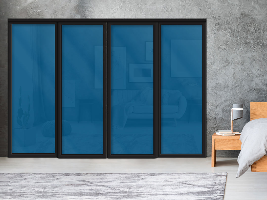 Sliding Bypass Closet Door with Glass & Mirror Panel Inserts MBS4 -0556 - DoorDiscounter