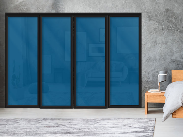 Sliding Bypass Closet Door with Glass & Mirror Panel Inserts MBS4 -0556 - DoorDiscounter