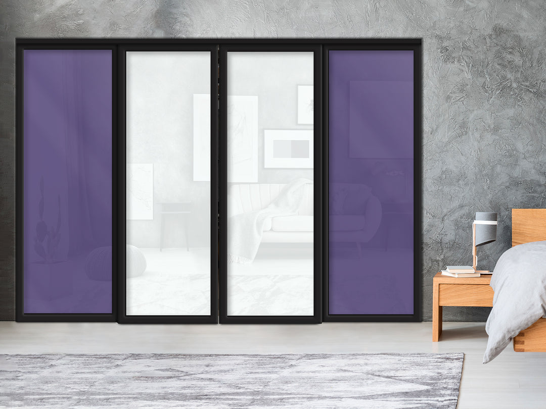 Sliding Bypass Closet Door with Glass & Mirror Panel Inserts MBS4 - 0551 - DoorDiscounter