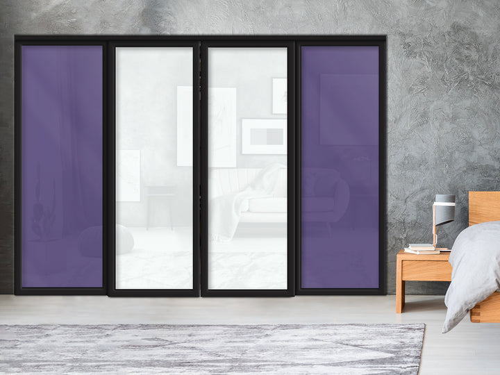 Sliding Bypass Closet Door with Glass & Mirror Panel Inserts MBS4 - 0551 - DoorDiscounter