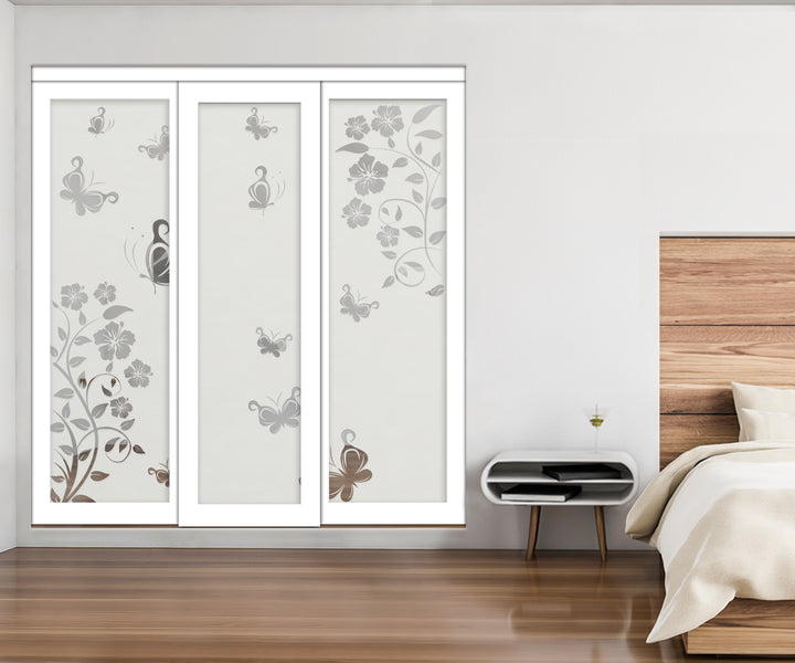 3 Leaf Mirror Effect Bypass Closet Door MEC3 - 0188 - DoorDiscounter