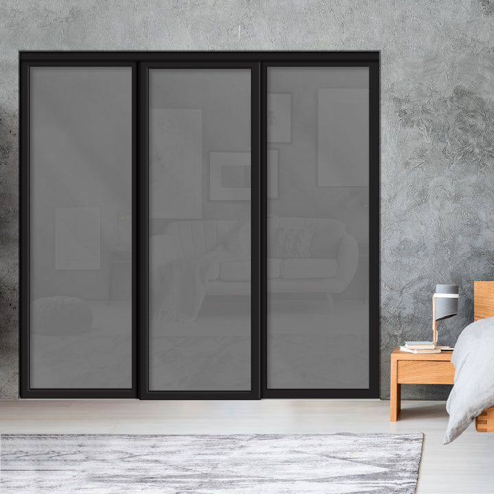 Sliding Bypass Closet Door with Glass & Mirror Panel Inserts MBSD - 0541 - DoorDiscounter