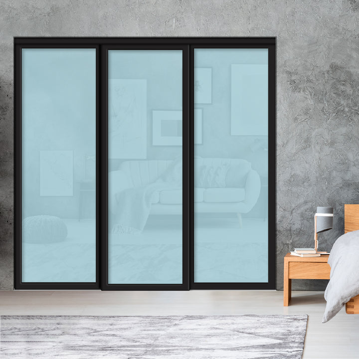 Sliding Bypass Closet Door with Glass & Mirror Panel Inserts MBSD - 0538 - DoorDiscounter