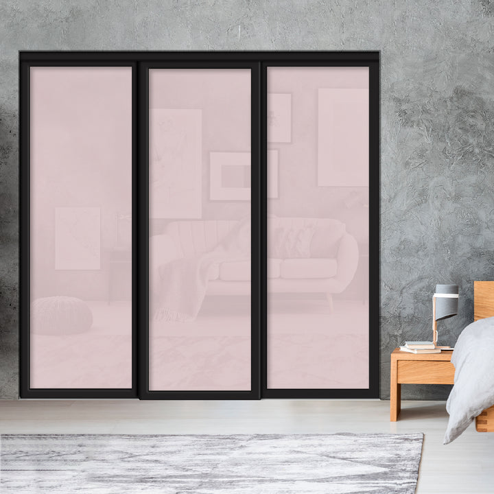 Sliding Bypass Closet Door with Glass & Mirror Panel Inserts MBSD - 0540 - DoorDiscounter