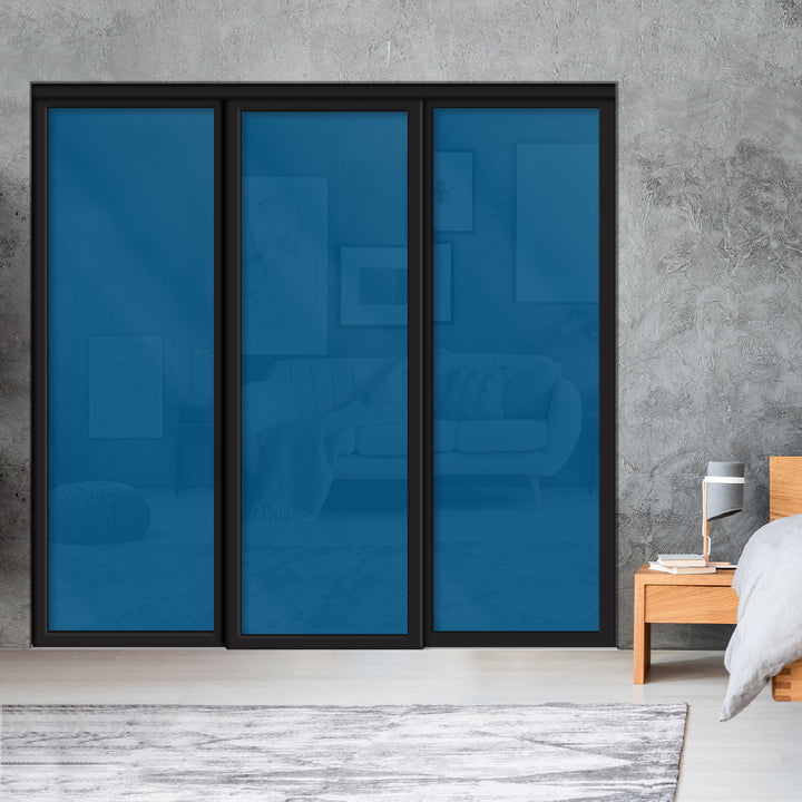 Sliding Bypass Closet Door with Glass & Mirror Panel Inserts MBSD - 0542 - DoorDiscounter