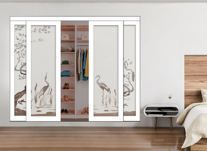 4 Leaf Mirror Effect Bypass Closet Door MEC4 - 0528 - DoorDiscounter
