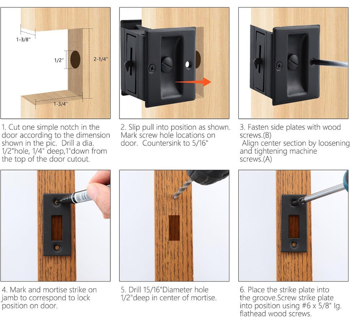 Privacy Pocket, Sliding, Closet Door Lock Pull - DoorDiscounter