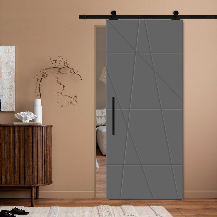 Modern Interior Flush Sliding Barn Door with CNC Router Design MICD - 1082 - DoorDiscounter