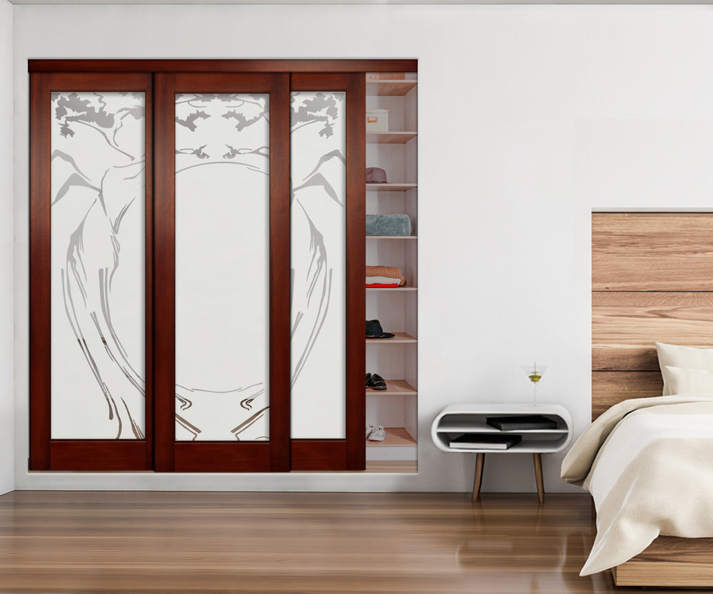 3 Leaf Mirror Effect Bypass Closet Door MEC3 - 0189 - DoorDiscounter