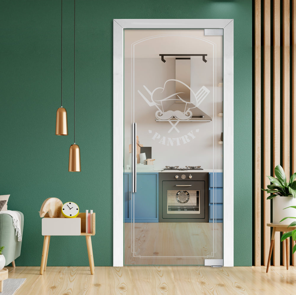 Frameless Glass Pivot Door with Self Closing Hinges FGP1 - 1993 - DoorDiscounter