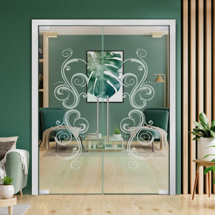 Frameless Double Pivot Glass Door with Self Closing Pivot Hinges FDPG - 2321 - DoorDiscounter