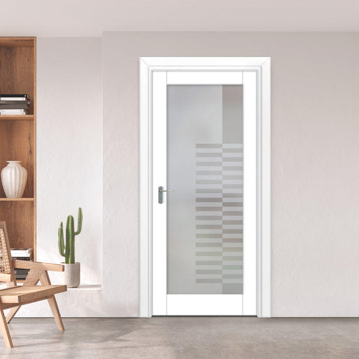 INTERIOR DOOR WITH FROSTED GLASS PANEL IDGP - 0091 - DoorDiscounter